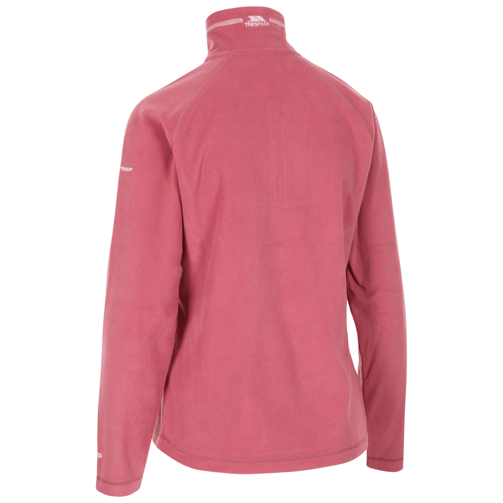 Trespass Women's Skylar Lightweight Half Zip Fleece Rose Blush Pink - Renna Clothing