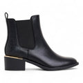 Womens Extra Wide Fit Heeled Ankle Boots Black - Renna Clothing