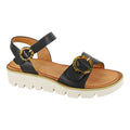 Women's Gladiator Chunky Buckle Sandals Black - Renna Clothing
