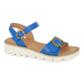 Women's Gladiator Chunky Buckle Sandals Blue - Renna Clothing