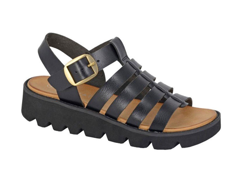 Women's Gladiator ChunkySandals Black - Renna Clothing