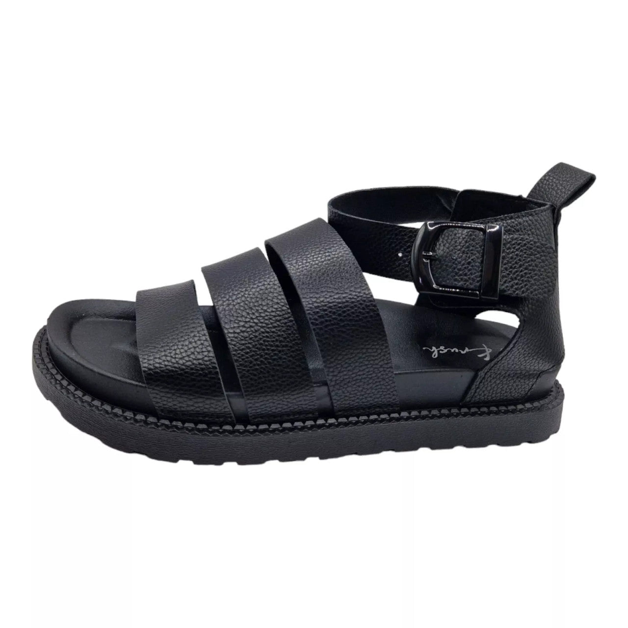 Women's Gladiator Fishermans Sandals Black - Renna Clothing
