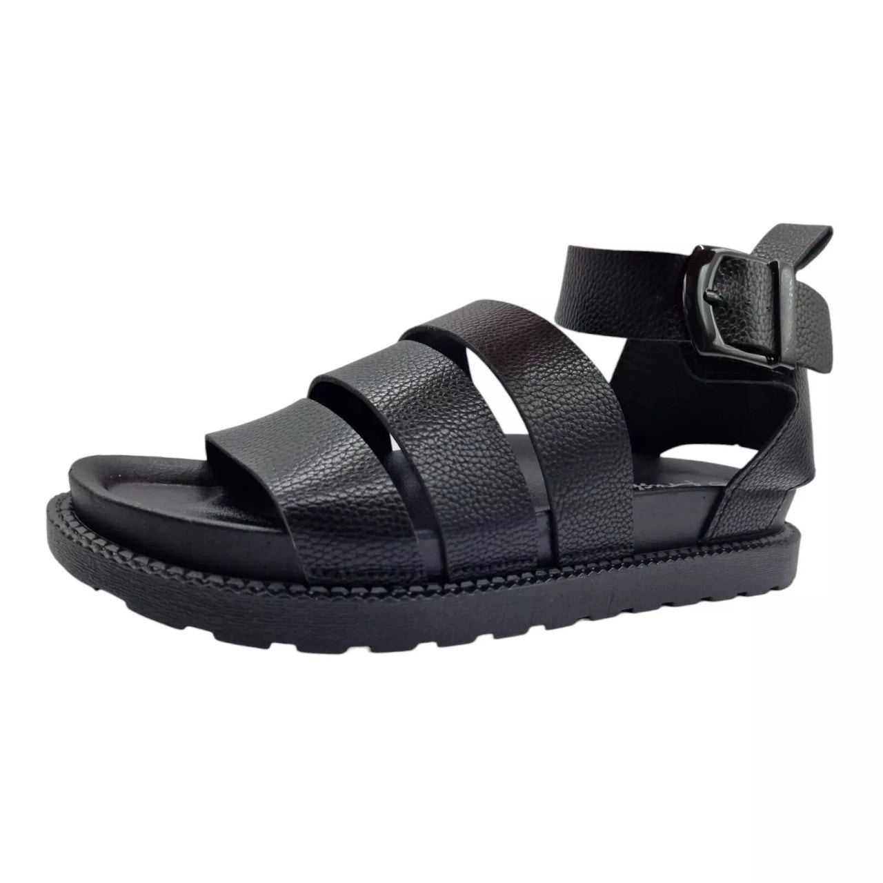 Women's Gladiator Fishermans Sandals Black - Renna Clothing