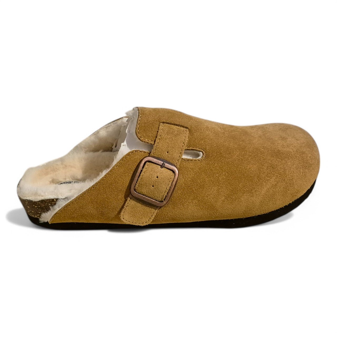 Womens Leather Mule Toe Covered Sandals Brown - Renna Clothing
