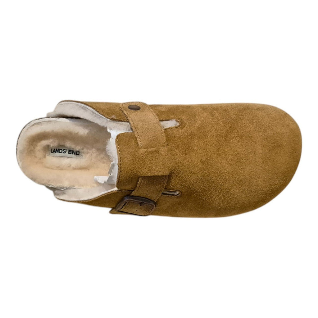 Womens Leather Mule Toe Covered Sandals Brown - Renna Clothing