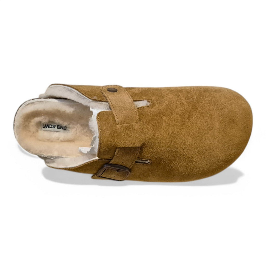 Womens Leather Mule Toe Covered Sandals Brown - Renna Clothing