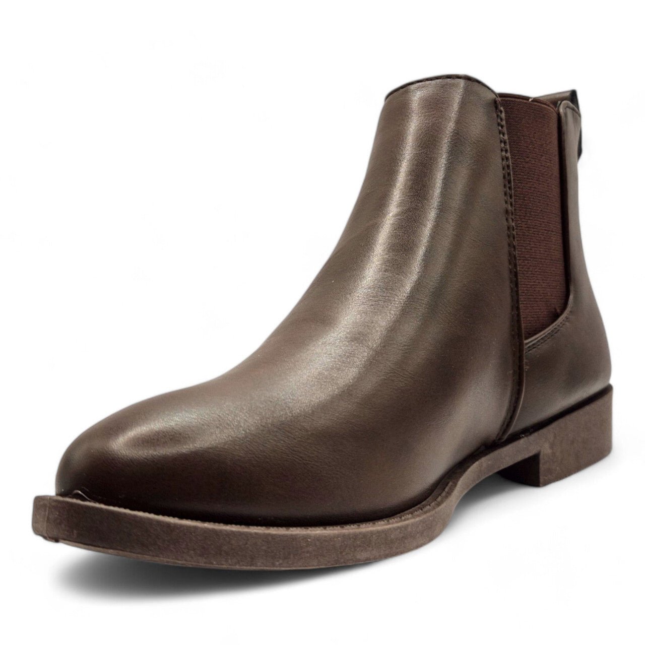 Women's Wide Fit Pull On Chelsea Ankle Boot Brown - Renna Clothing