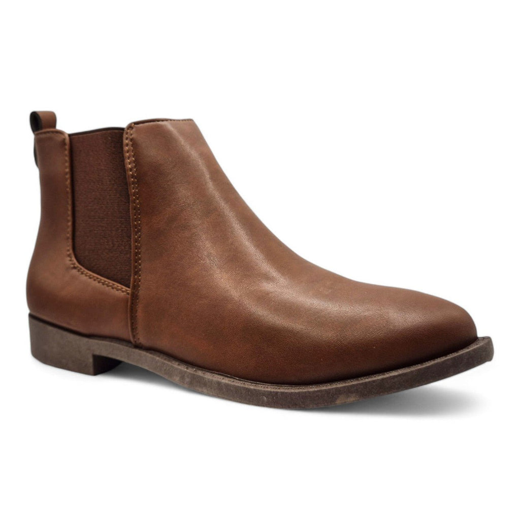 Women's Wide Fit Pull On Chelsea Ankle Boot Tan - Renna Clothing