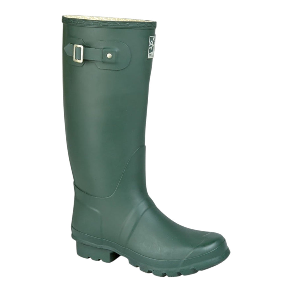 Woodland Extra Wide Fit Wellingtons – Unisex Strap Wellies Green - Renna Clothing