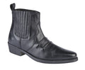 Woodland Leather Gusset Western Ankle Boots Black - Renna Clothing