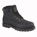 Woodland Leather Hiking Work Boots Black - Renna Clothing