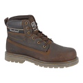 Woodland Leather Hiking Work Boots Dark Brown - Renna Clothing