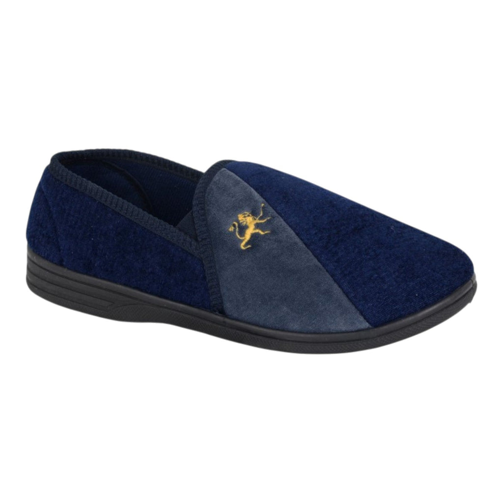 Zedzzz Men’s Twin Gusset Slippers - Navy - Renna Clothing